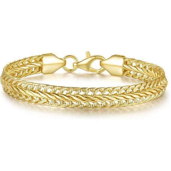 14K Gold Bracelets Non Tarnish Gold Chain Shine Bright Men Gold Bracelet